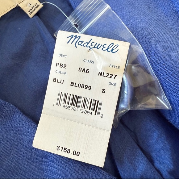 NWT Madewell-Double Breasted Crossover-Blue-100% Linen-Blazer-Oversized-S - Picture 10 of 13